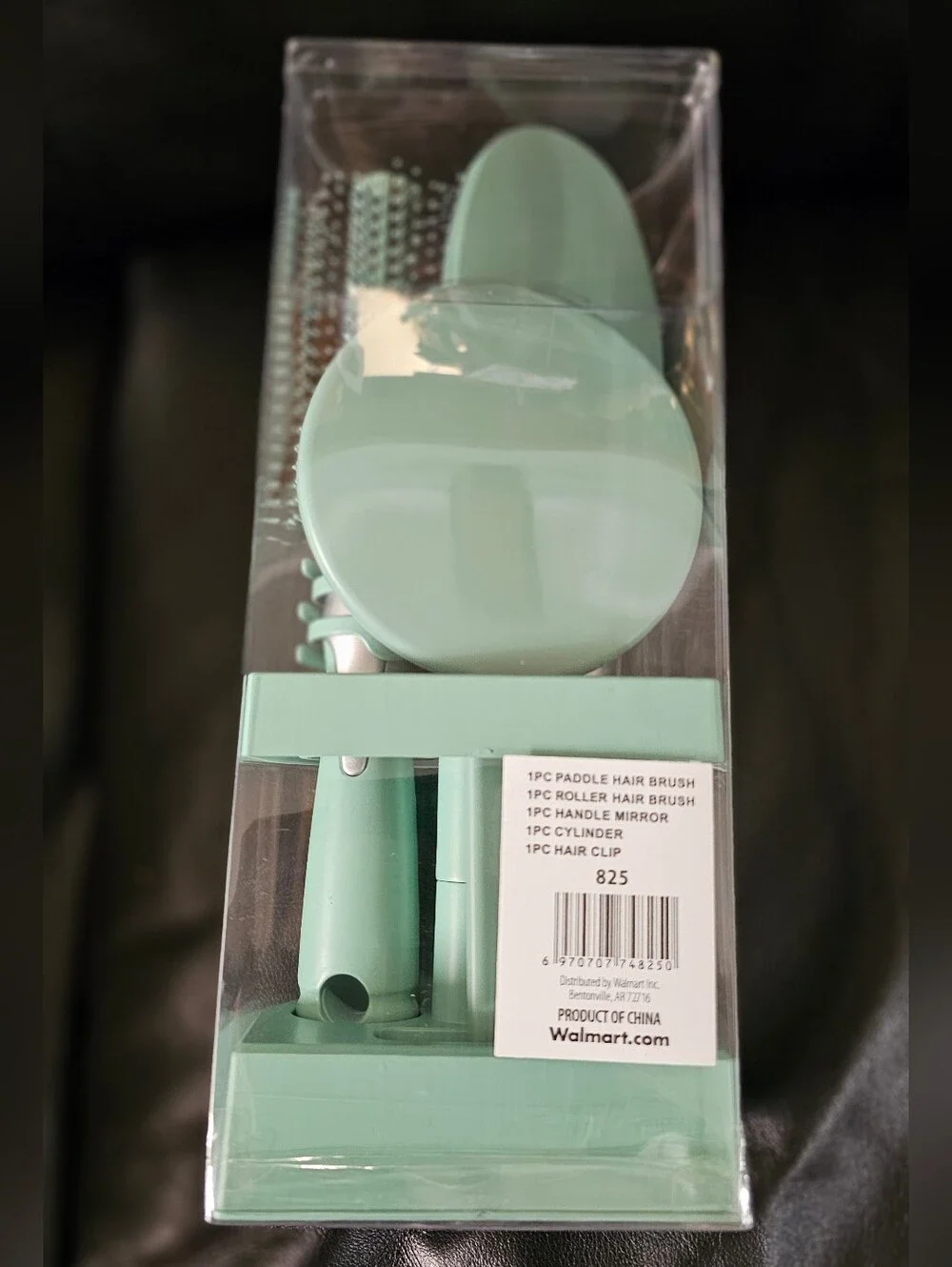 Professional Quality 5-Piece Hair Gift Set Mint Green Brush Mirror Clip NWT